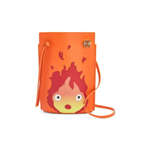 LOEWE Hallow's Mobile Замок Классическая Сумка через плечо из коровьей кожи Женская Апельсин