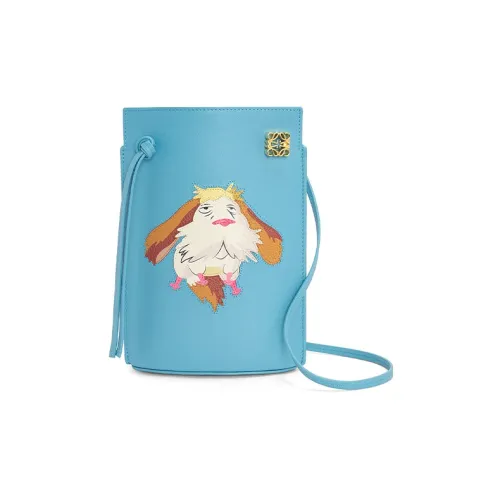 LOEWE Hallow's Mobile Замок Коровья кожа Сумка через плечо Сумка на плечо Женская Светло-синяя