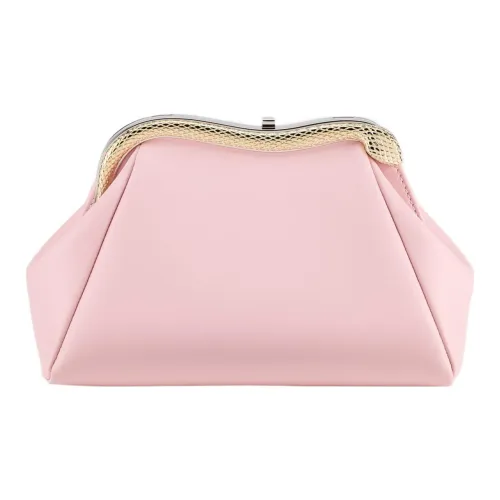BVLGARI Serpentine Телячья кожа Сумка через плечо Клатч Маленький Женский Розовый
