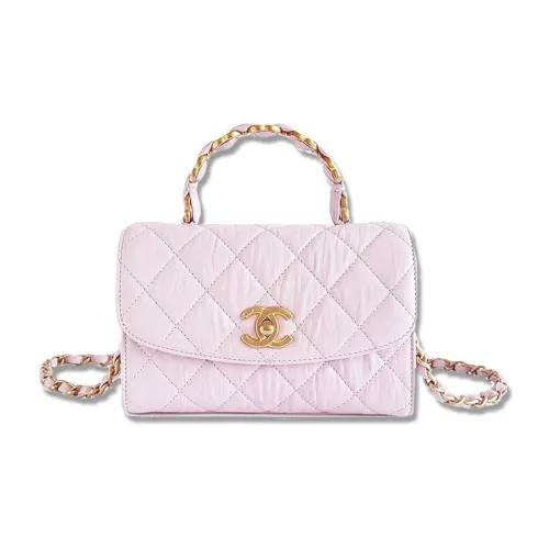 CHANEL Coco Handle Овечья кожа Сумка через плечо Сумка Женская Розовая