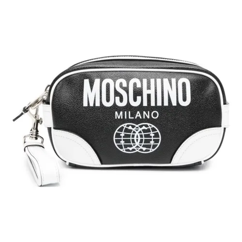 MOSCHINO Телячья кожа Клатч Мужской Черный Белый