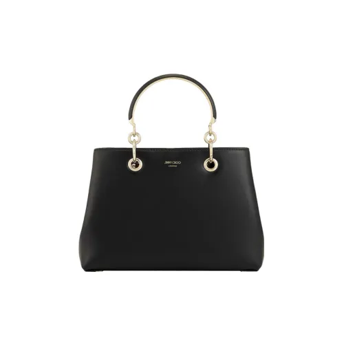 Jimmy Choo Bright Calfskin Tote Bag Shopping Bag Shoulder Bag Crossbody Bag Small Women's Black