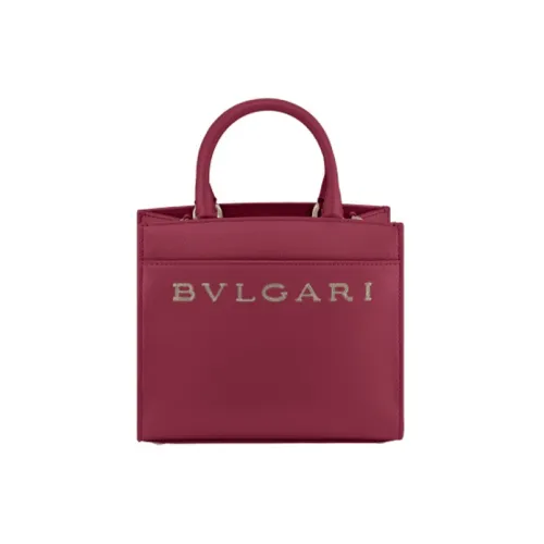 BVLGARI Телячья кожа Тоут Сумка Сумка для покупок Сумка через плечо Сумка Маленькая Женская Красная