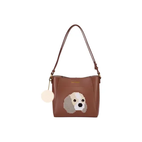 Hush Puppies Коровья кожа с синтетической кожей ведрообразная сумка сумка через плечо плечевая сумка средний размер женский коричневый