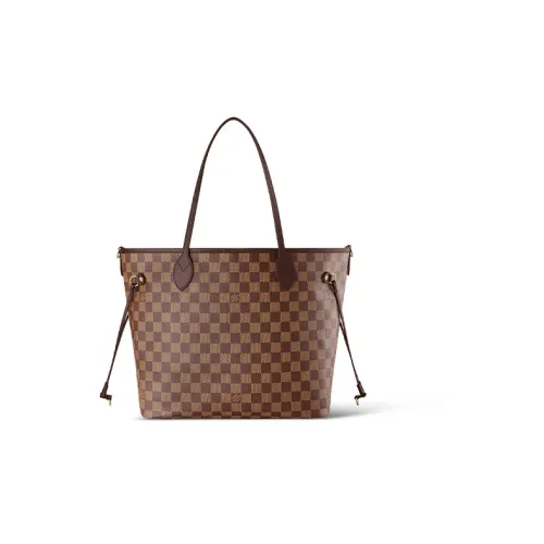 LOUIS VUITTON NEVERFULL Покрытый холст Тоут Сумка Сумка для покупок Сумка среднего размера Женская Коричневая