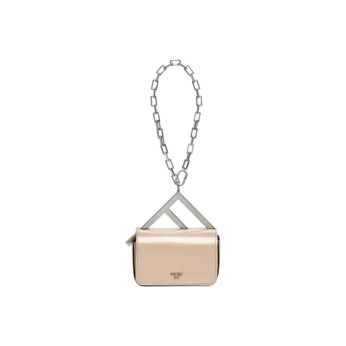 FENDI Телячья кожа Сумка Мини Женская Бежевая