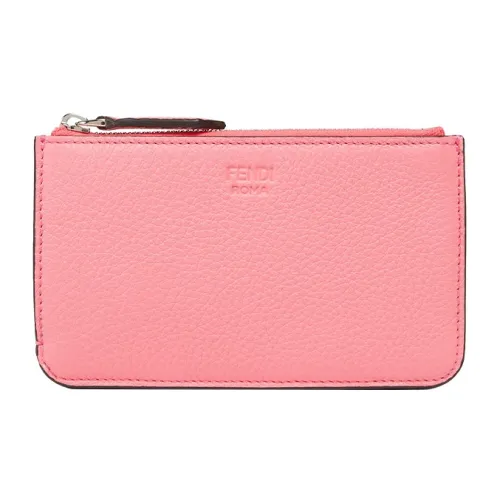 FENDI Peekaboo Телячья кожа Картхолдер Key Pouch Монетница Женская Розовая