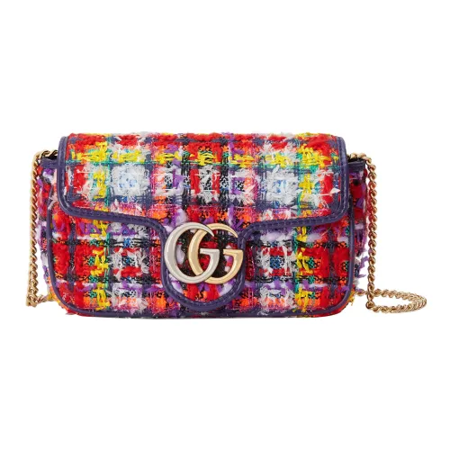 GUCCI GG Marmont Elka Узор с кожаными вставками сумка через плечо сумка на плечо женская многоцветная