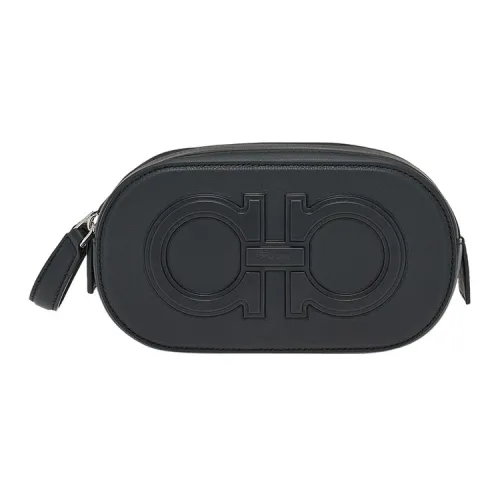 FERRAGAMO Телячья кожа Клатч Дорожная сумка Мужской Черный