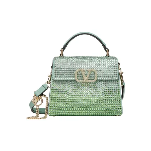 Valentino VSLING Стразы Аппликация Сумка через плечо Сумка Мини Женская Зеленая