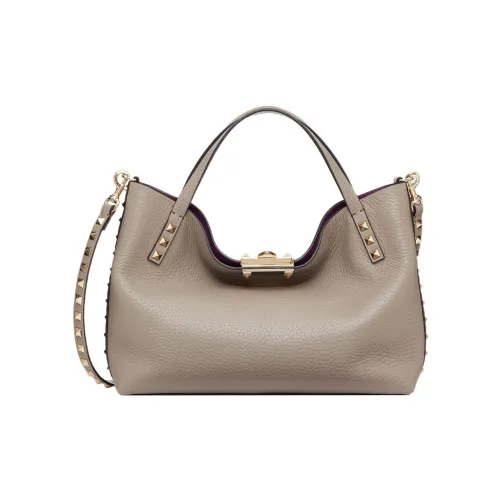 Valentino Rockstud Рельефная Телячья Кожа Одно Плечо Сумка Маленькая Женская Умбра