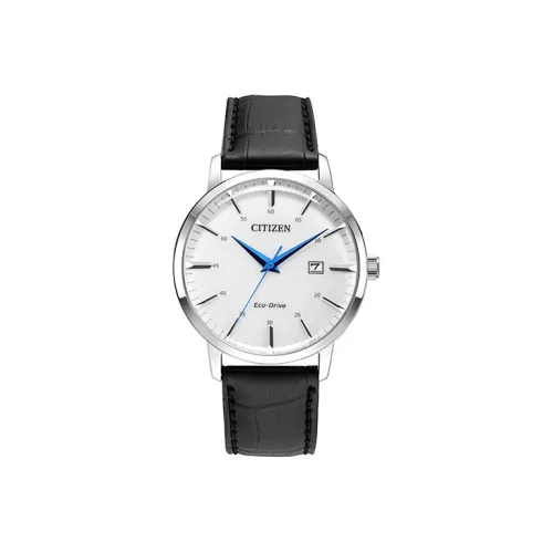 CITIZEN Eco Drive Series Светильник Кварцевый механизм Коровья кожа Ремешок Часы Унисекс Белый циферблат