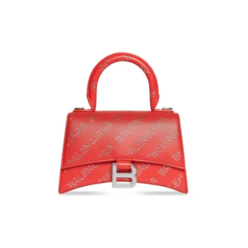 Balenciaga HOURGLASS Коровья кожа Сумка Hourglass Сумка через плечо Сумка Экстра малый Женская Красная