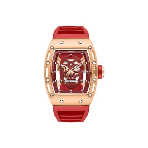 MITICO MH2 Collection Кварцевый механизм Силиконовый ремешок Часы Унисекс Черепный циферблат MH222R08