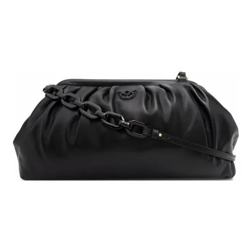 PINKO Sheepskin Cloud Bag Crossbody Shoulder Clutch Women's Black