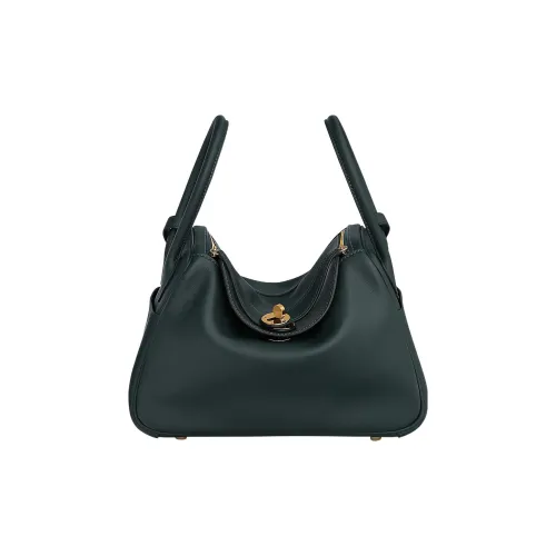 HERMES Lindy Swift Телячья кожа Портативная Сумка через плечо Сумка на плечо 26 Женская Rousseau Зеленая