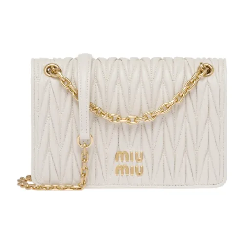 MIU MIU Matelassé Мягкий Овчина Сумка через плечо Сумка на плечо Мини Женская Белая