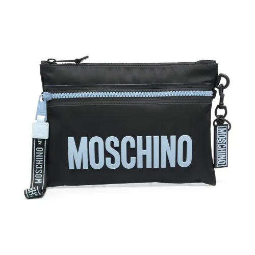 MOSCHINO Полиамид Клатч Мужской Черный Синий