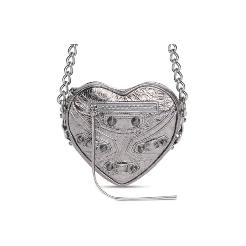 Balenciaga Le Cagole Овчина Сумка через плечо Сумка на плечо Мини Женская Серебряная