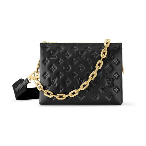 LOUIS VUITTON Coussin Овечья кожа Сумка через плечо Сумка на плечо Маленькая Женская Черная