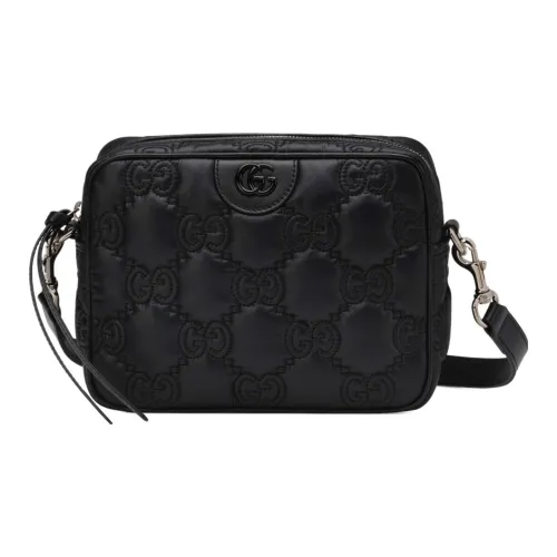 GUCCI GG Matelassé Кожа Camera Сумка Маленькая Квадратная Сумка Сумка через плечо Сумка Маленькая Женская Черная