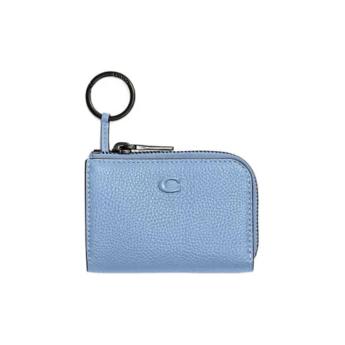 COACH Card Case Коровья кожа Key Pouch Мини Женские Синий