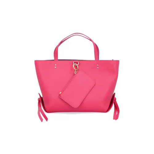 Chloe Телячья кожа с текстурой Тоут Сумка Сумка для покупок Сумка Маленькая Женская Розовая