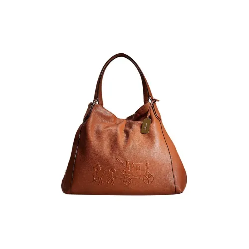 COACH Edie Каменная кожа Одно плечо Сумка Большая Женская Седло