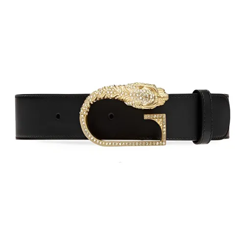 GUCCI Ремни из коровьей кожи женские черные ширина 3,6 см