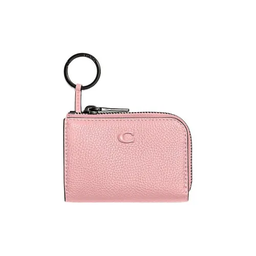 COACH Card Case Коровья кожа Key Pouch Мини Женские Розовый