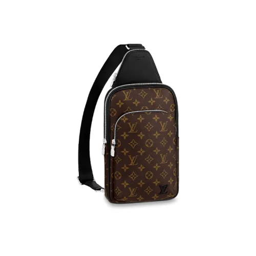 LOUIS VUITTON Avenue Покрытый холст Сумка через плечо Sling Сумка Стандартная Мужская Коричневая