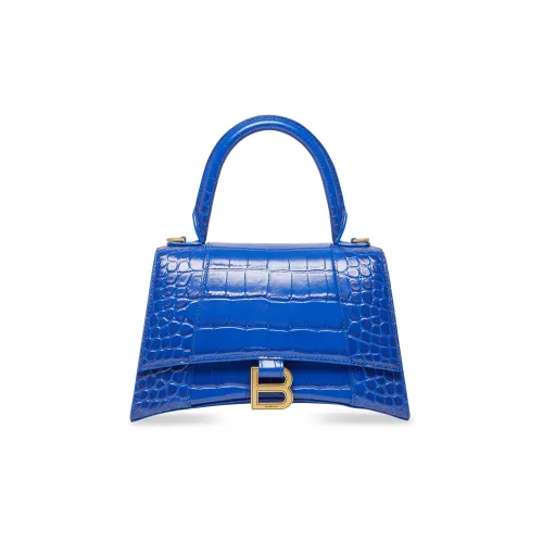 Balenciaga HOURGLASS Коровья кожа Сумка Hourglass Контроллер Ручная сумка Сумка через плечо Маленькая Женская Электрический синий