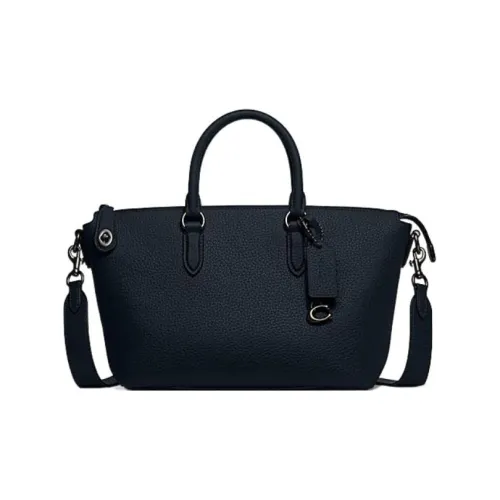 COACH Cara Галька текстура Коровья кожа Доска для ноутбука Сумка Сумка через плечо Сумка через плечо Женская Полночь Морской синий