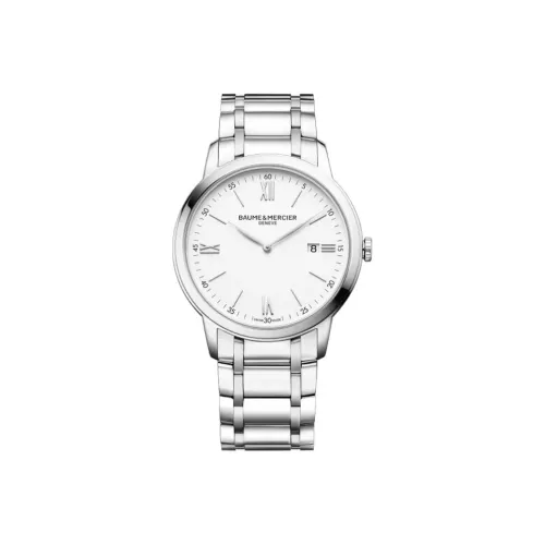 Baume Mercier Кварцевый механизм Мужские часы Часы 42,1 мм Белый циферблат