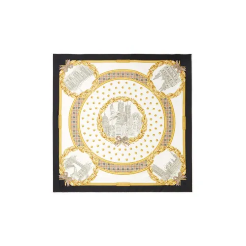 Шелковые шарфы Burberry Женские Бежевый Желтый Черный