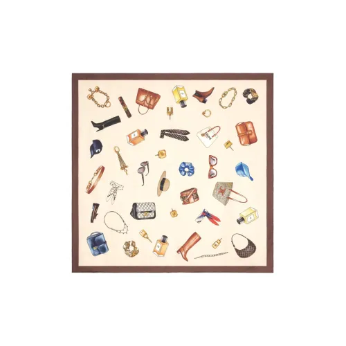 CELINE Шелковый шарф женский каштанового цвета