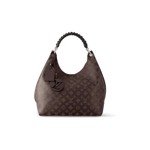 LOUIS VUITTON Mahina Перфорированная Телячья Кожа Сумка через плечо Женская Темно-Коричневая