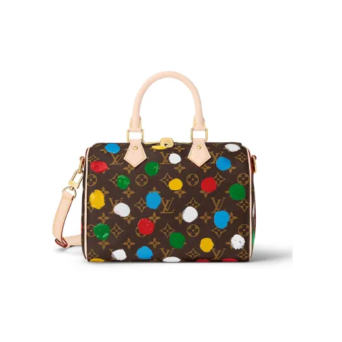LOUIS VUITTON Yayoi Kusama Коллаборация Speedy Покрытый холст Сумка через плечо Сумка Женская Многоцветная