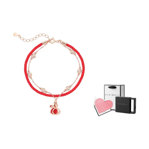 VIVIWELL Серебро S925 Браслеты Женские Красный