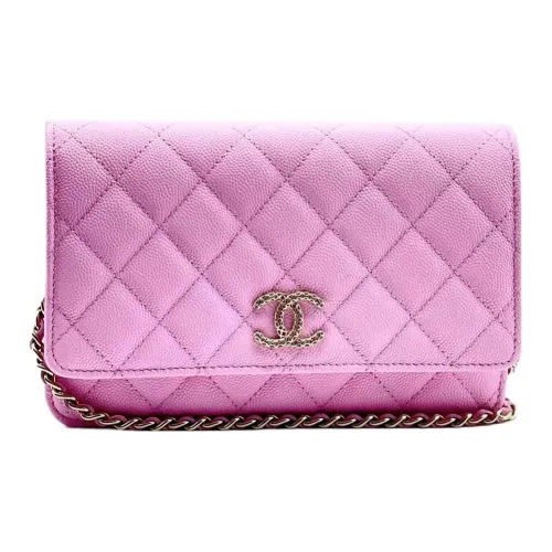 CHANEL WOC С рельефом Тисненый Зернистая кожа личи Коровья кожа Сумка с цепочкой Сумка через плечо Женская Розовая