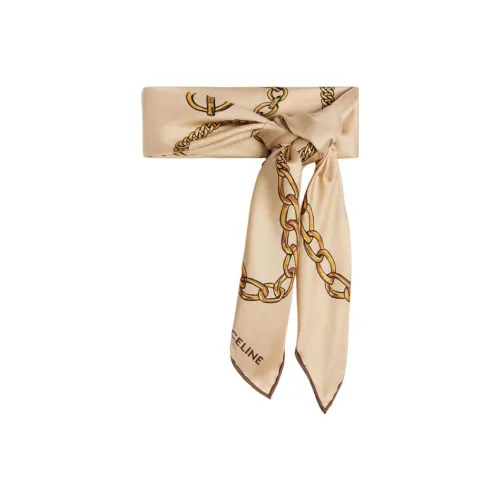 CELINE Шелковый шарф Женский Хаки