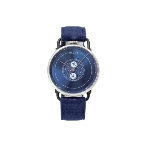 Baume Mercier Кварцевый механизм Женские часы 42 мм Синий циферблат Корпус из нержавеющей стали Тканевый ремешок