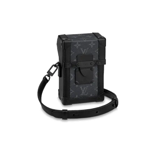 LOUIS VUITTON Trunk Vertical Коровья кожа Холст Сумка через плечо Кошелек Стандартный Мужской Черный