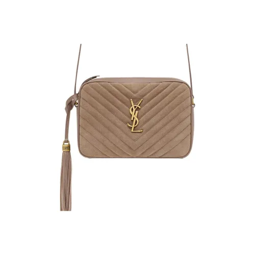 SAINT LAURENT с коровьей кожей и овчиной Camera сумка сумка через плечо женская цвет тауповый