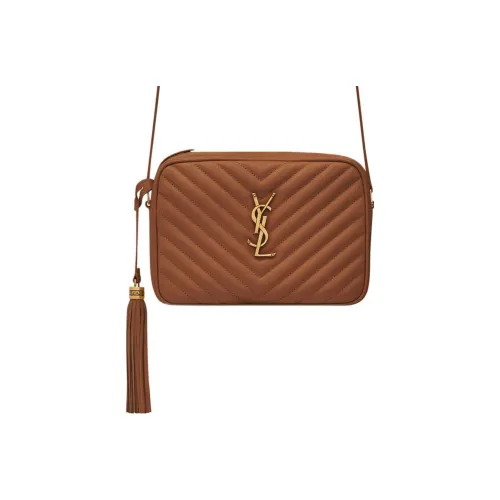 SAINT LAURENT Телячья кожа Camera Сумка Сумка через плечо Сумка на плечо Женская Корица Коричневый