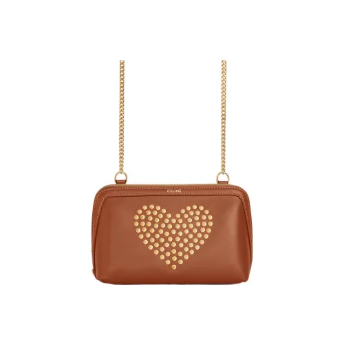 CELINE Cuir Triomphe Телячья кожа Одно плечо Через плечо Клатч Женский Коричневый