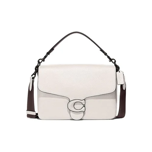 COACH Soft Tabby Галечная кожа с кожаными вставками курьерская сумка сумка через плечо большая мужская белая