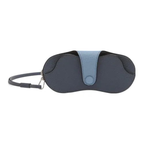 Valextra Телячья кожа Чехол для очков Женские Темно-синий Светло-синий