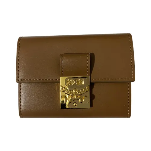 MCM Patricia Visetos Кожа Коровья кожа Держатель для карт кошелек Мини Женские Кофе