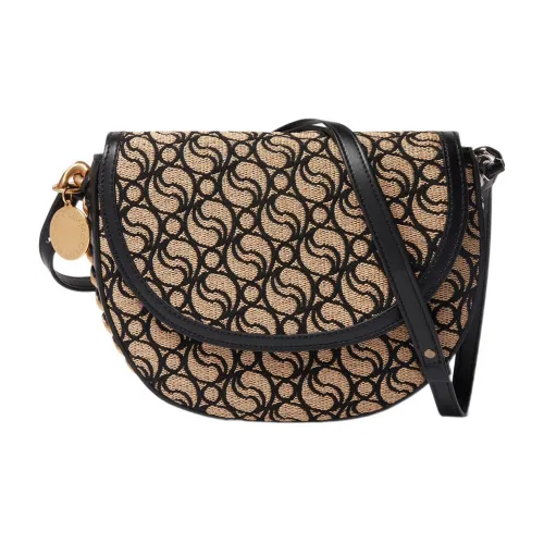 Stella McCartney Frayme Кожаная отделка Сумка через плечо Сумка на плечо Средняя Женская Рафия Бежевый